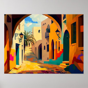 Abstraktes Stadtbild Canvas Print   zeitgemäß Poster