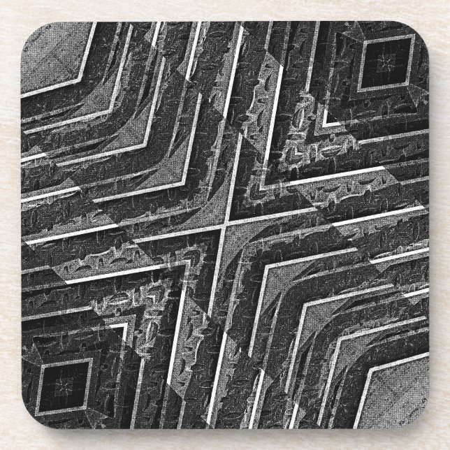 Abstraktes Stahlmotiv Getränkeuntersetzer (Vorderseite)