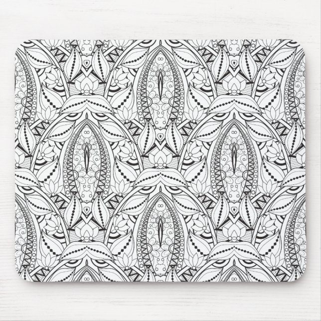Abstraktes Stammes- Gekritzel Mousepad (Vorne)