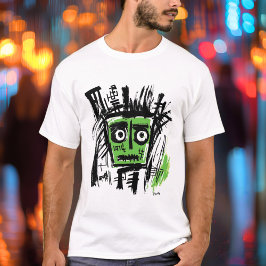 Abstraktes Stammesgefühl - kühne schwarze und grün T-Shirt