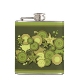 Abstraktes Star & Circles-Muster Flachmann