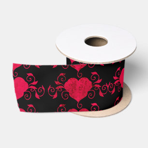 Abstraktes Steampunk Herz Satinband