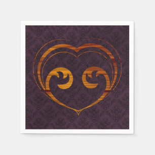 Abstraktes Steampunk Herz Serviette