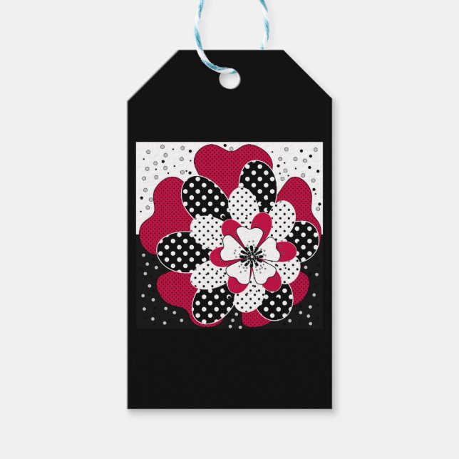 Abstraktes Stechwork-Patchwork-Patches für Throw P Geschenkanhänger (Vorderseite)