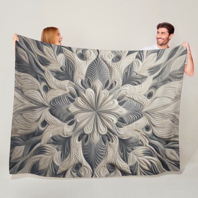 Abstraktes Steppdesign Fleecedecke (Beispiel)
