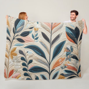 Abstraktes Steppdesign Fleecedecke