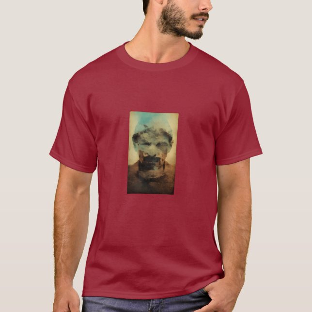 Abstraktes Stone Face Art T - Shirt (Vorderseite)