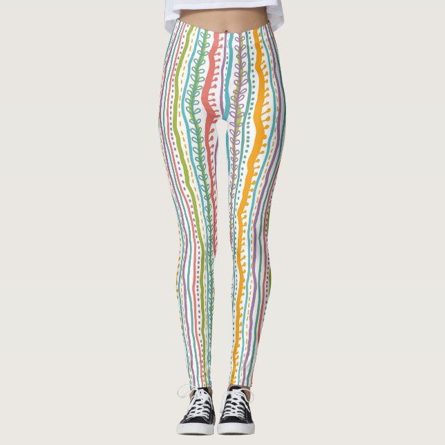 Abstraktes Streifen-Vertikale-Muster Leggings (Vorderseite)