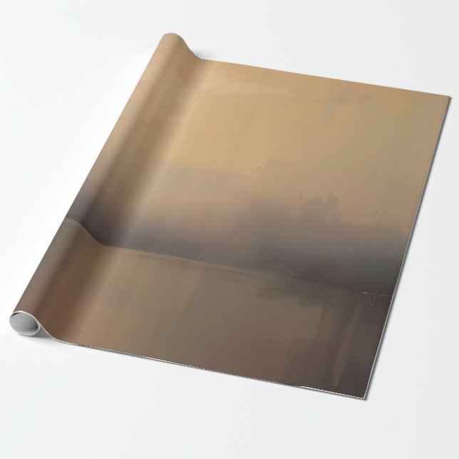 Abstraktes Sunset-Landschaft Geschenkpapier – Warm (Ungerollt)