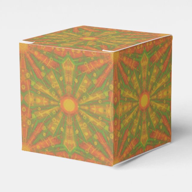 abstraktes "Sunshine"-Muster in orange und gelb Geschenkschachtel (Vorderseite)