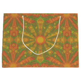 abstraktes "Sunshine"-Muster in orange und gelb Große Geschenktüte