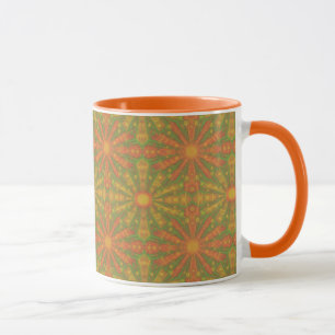 abstraktes "Sunshine"-Muster in orange und gelb Tasse