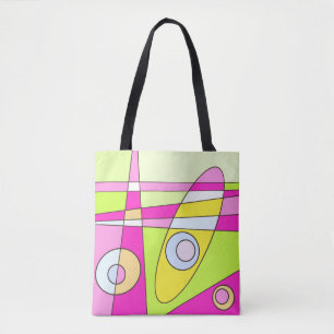 Abstraktes Surfen Bright Pink Green Bubblegum Tasche