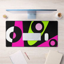 Abstraktes Surfen - Hot Pink Lime Green Black