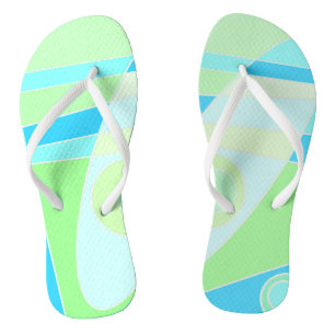 Abstraktes Surfen in Pastellblau Flip Flops