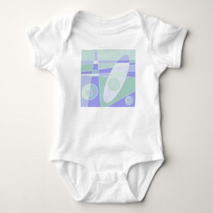 Abstraktes Surfen Pastell-Lila Grün Baby Strampler
