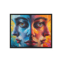 Abstraktes Surreal-Portrait - Drei Gesichter