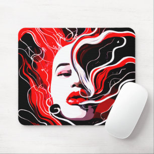Abstraktes surreales Portrait der Frau Mousepad