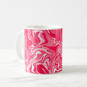 Abstraktes Swirl-Design in Pink- und Weißtönen Kaffeetasse