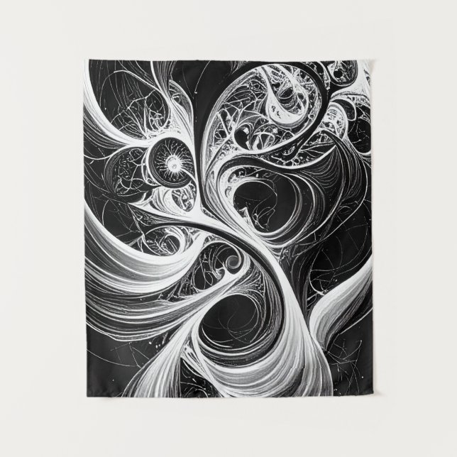 Abstraktes Swirling Mini-Netzwerk-Tapestry Wandteppich (Vorderseite)