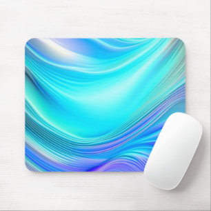 Abstraktes Teal- und Blau-Kunst-Kunstseide-Satin-R Mousepad