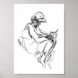 Abstraktes Telefonaddict-Sketch Poster