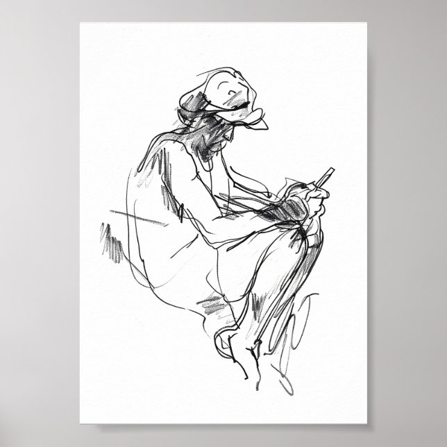 Abstraktes Telefonaddict-Sketch Poster (Vorne)