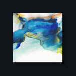 Abstraktes Terrain - Blau Leinwanddruck<br><div class="desc">Abstraktes Terrain II von Sisa Jasper. Nicht identifizierbare Form aus tiefer Blues,  Grüntönen und Akzenten.</div>