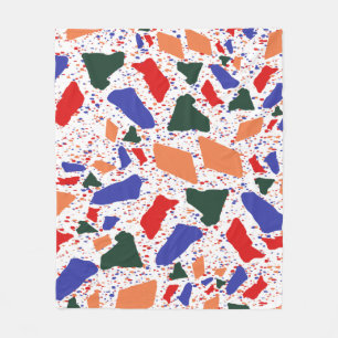 Abstraktes Terrazzo Handgezeichnetes Farbpattern T Fleecedecke