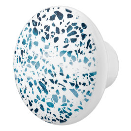 Abstraktes Terrazzo Mosaic Navy & Light Blue Muste Keramikknauf