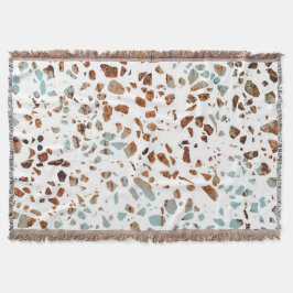 Abstraktes Terrazzo Mosaic Rust Brown & Blue Muste Decke