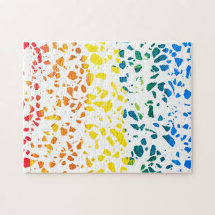 Abstraktes Terrazzo-Mosaik Farbverlauf-Regenbogenm