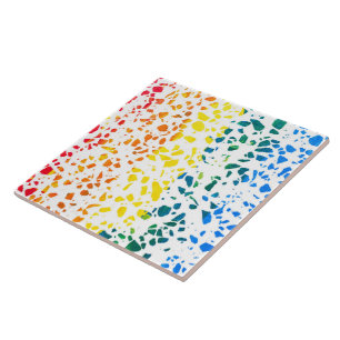Abstraktes Terrazzo-Mosaik Farbverlauf-Regenbogenm Fliese