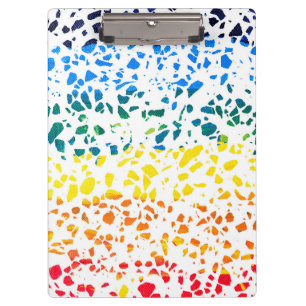 Abstraktes Terrazzo-Mosaik Farbverlauf-Regenbogenm Klemmbrett