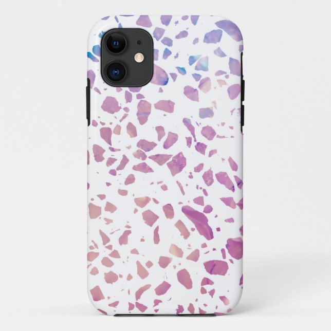 Abstraktes Terrazzo Mosaik Pink & Blue Muster Case-Mate iPhone Hülle (Rückseite)