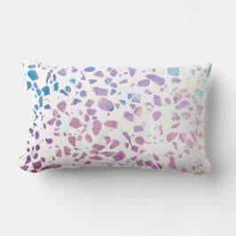 Abstraktes Terrazzo Mosaik Pink & Blue Muster Lendenkissen