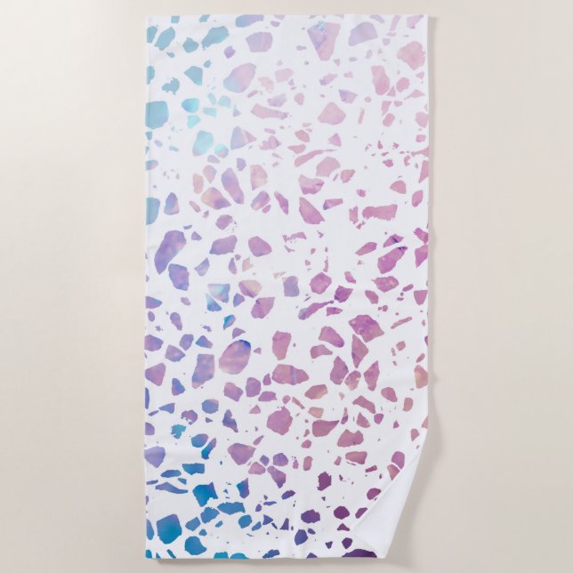 Abstraktes Terrazzo Mosaik Pink & Blue Muster Strandtuch (Vorderseite)