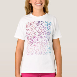Abstraktes Terrazzo Mosaik Pink & Blue Muster T-Shirt