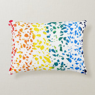 Abstraktes Terrazzo-Mosaik-Rainbow-Muster Dekokissen