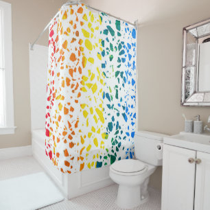 Abstraktes Terrazzo-Mosaik-Rainbow-Muster Duschvorhang