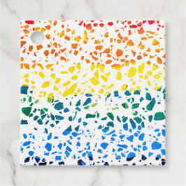 Abstraktes Terrazzo-Mosaik-Rainbow-Muster Geschenkanhänger