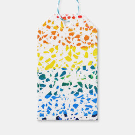Abstraktes Terrazzo-Mosaik-Rainbow-Muster Geschenkanhänger