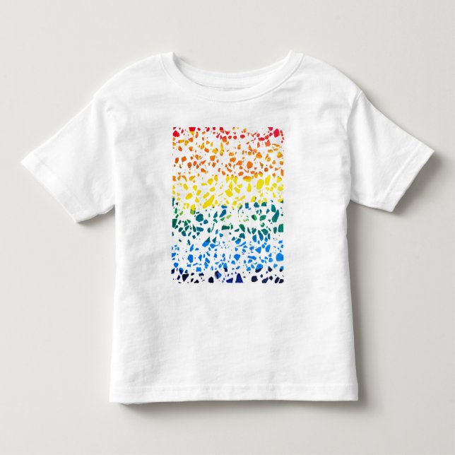 Abstraktes Terrazzo-Mosaik-Rainbow-Muster Kleinkind T-shirt (Vorderseite)