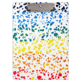 Abstraktes Terrazzo-Mosaik-Rainbow-Muster Klemmbrett