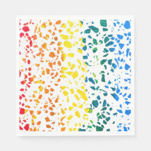 Abstraktes Terrazzo-Mosaik-Rainbow-Muster Serviette