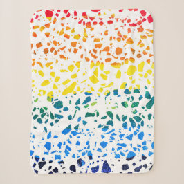 Abstraktes Terrazzo-Mosaik-Rainbow-Muster Sherpadecke