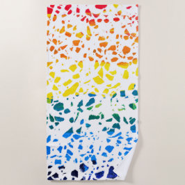 Abstraktes Terrazzo-Mosaik-Rainbow-Muster Strandtuch
