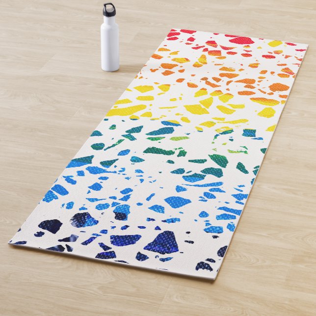 Abstraktes Terrazzo-Mosaik-Rainbow-Muster Yogamatte (Beispiel)