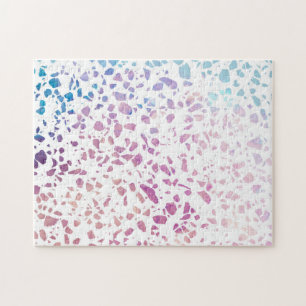 Abstraktes Terrazzo-Mosaik Rosa & Blau Muster