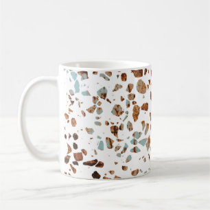 Abstraktes Terrazzo-Mosaik Rostbraun- und Blaumust Kaffeetasse